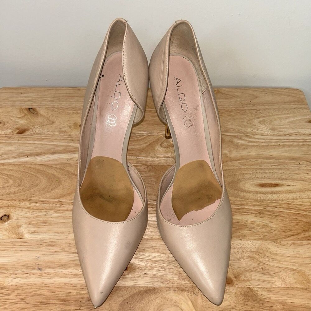 Aldo Danenberg Nude Pointed Toe Heels Stiletto Pumps Women’s Size 10 - Picture 2 of 8